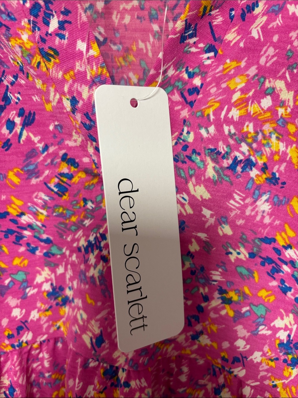 Dear Scarlett Pink Floral Peplum Tunic with Multicolor Print - Picture 3 of 6